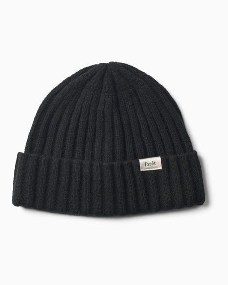 Forét Relax Rib Lambswool Beanie Black
