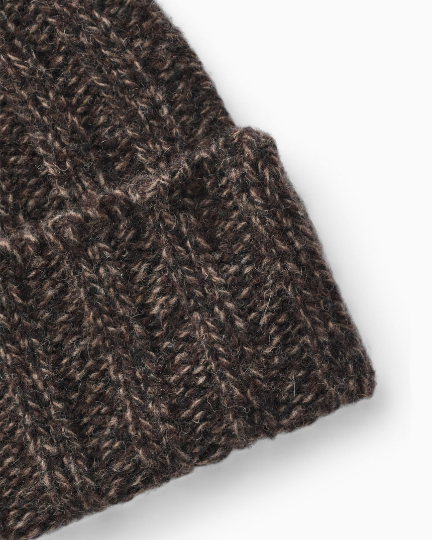 Forét Relax Rib Puzzle Beanie Brown