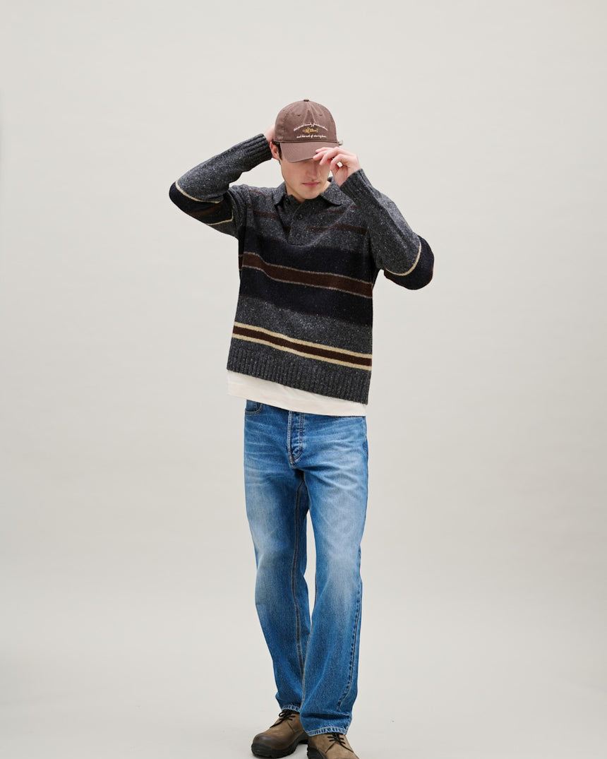 Dawn Stripe Knit Polo Erkek Triko