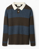 Forét Sow Rib Polo Erkek Triko Blue/Brown