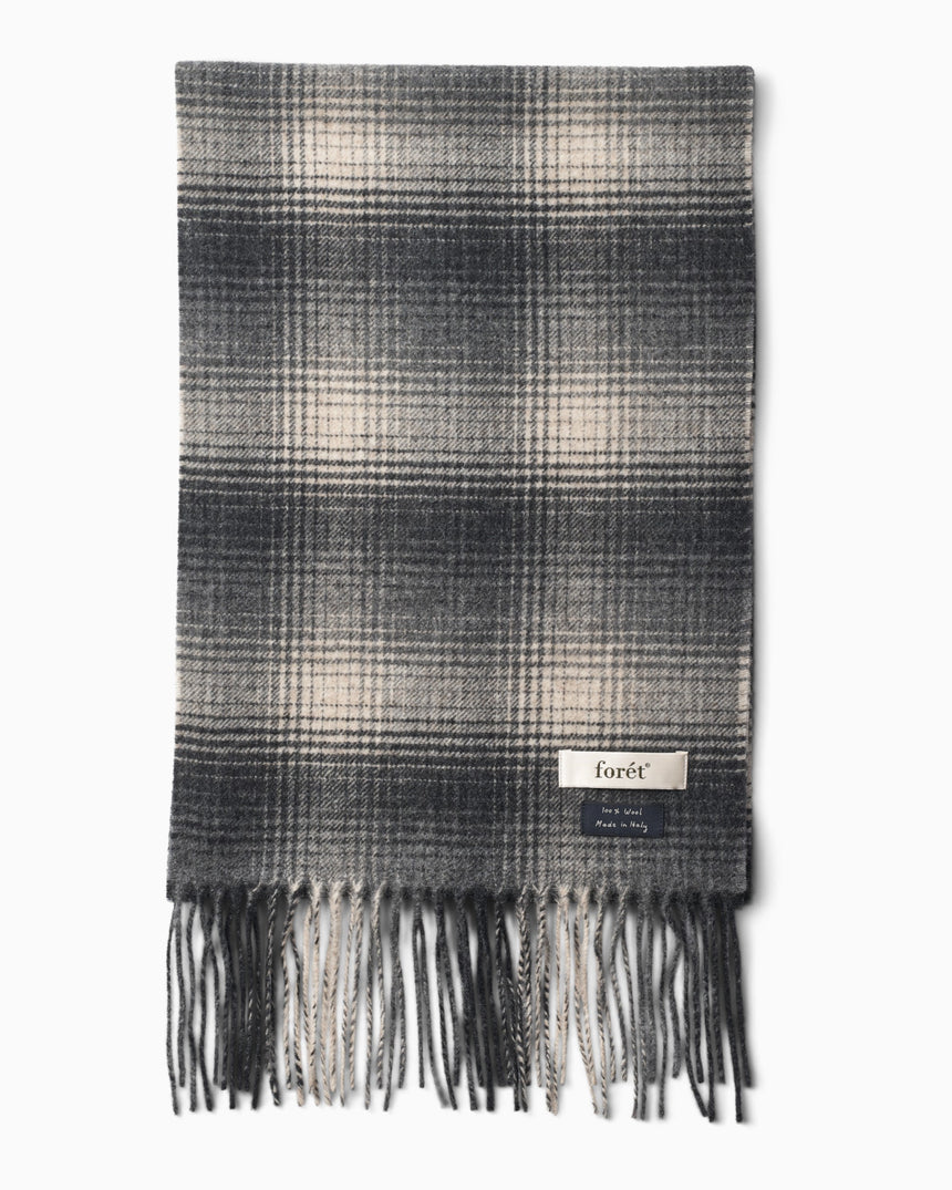 Forét Wool Scarf Grey Check