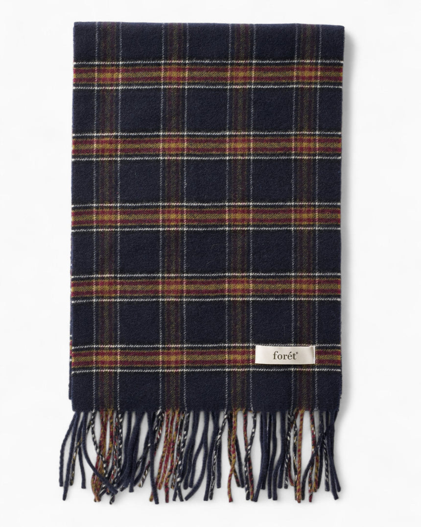 Forét Wool Scarf Navy Check