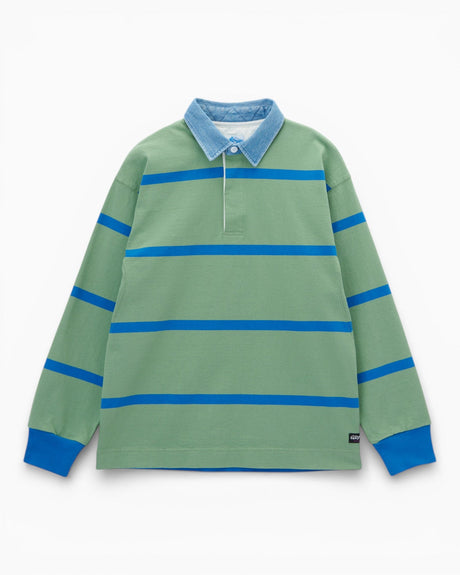 Gramicci Langdon Rugby Erkek Polo T-Shirt Olive/Blue