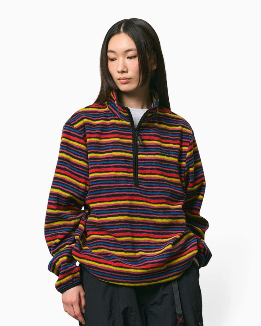 Gramicci Thermal Fleece Pullover Sweatshirt Multi-Stripe