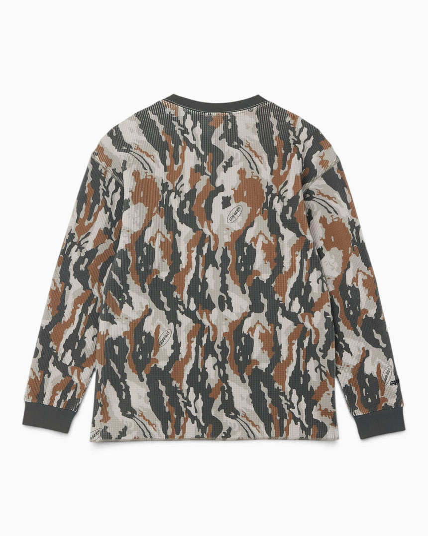 Gramicci Waffle Crew Sweatshirt Bark Camo