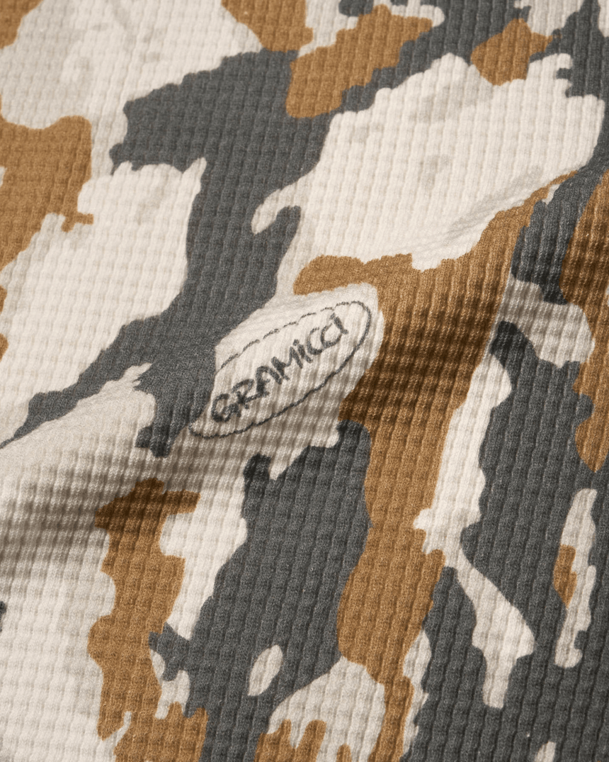 Gramicci Waffle Crew Sweatshirt Bark Camo