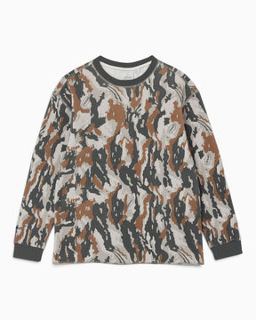 Gramicci Waffle Crew Sweatshirt Bark Camo