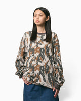 Gramicci Waffle Crew Sweatshirt Bark Camo