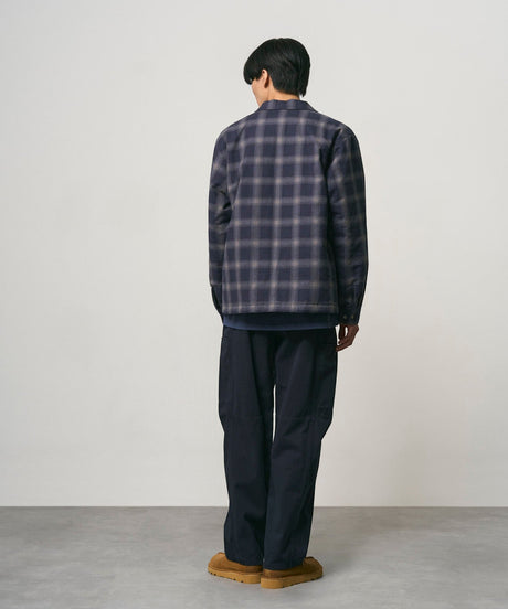 Gramicci Zip-Up Insulated Flannel Erkek Gömlek Navy Shadow Plaid