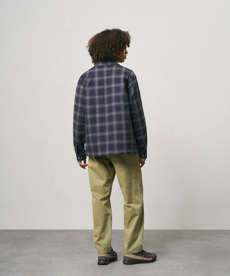Gramicci Zip-Up Insulated Flannel Erkek Gömlek Navy Shadow Plaid