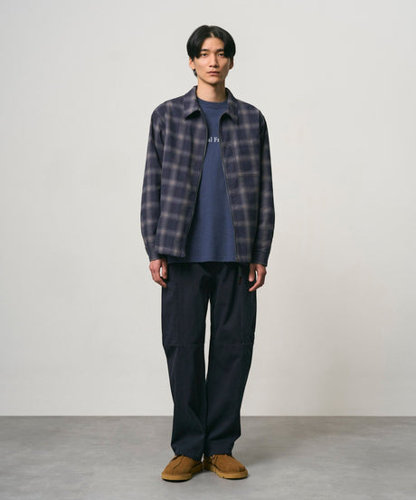 Gramicci Zip-Up Insulated Flannel Erkek Gömlek Navy Shadow Plaid