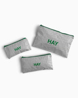 HAY Design Candy Mono Wash Bag Flat (Set of 3) Grey