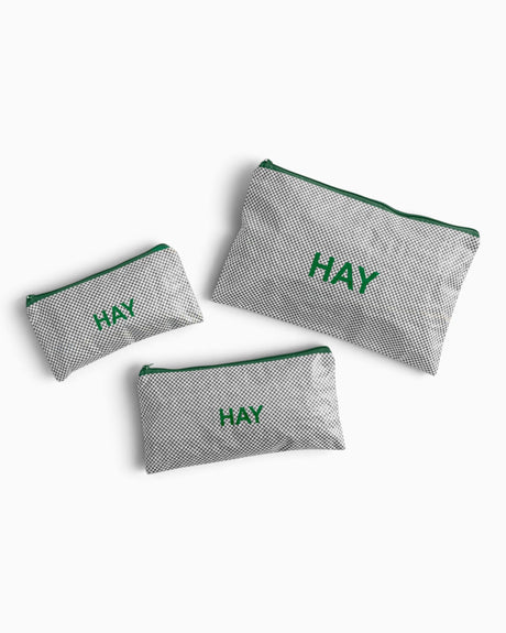 HAY Design Candy Mono Wash Bag Flat (Set of 3) Grey