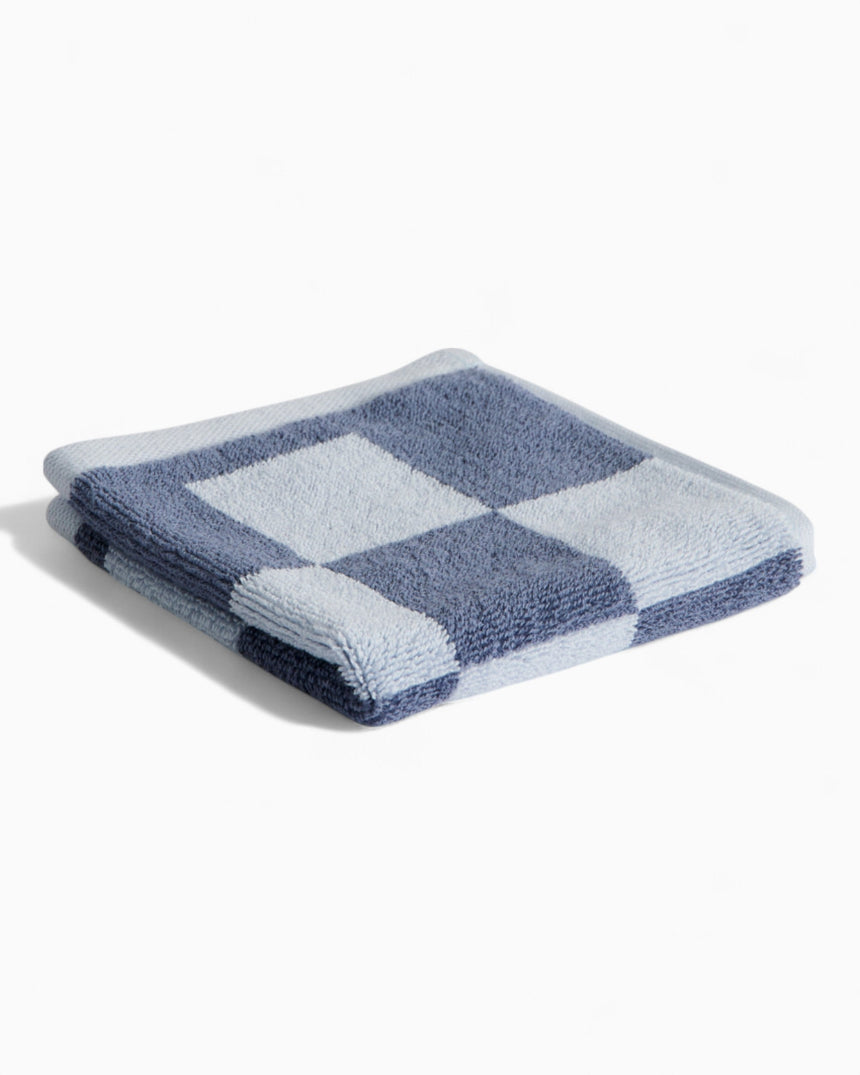 HAY Design Check Wash Cloth Steel Blue