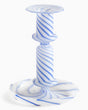 HAY Design Flare Stripe Milk Candleholder Medium Blue