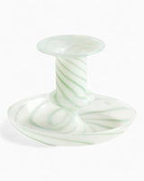 HAY Design Flare Stripe Milk Candleholder Small Green