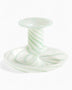 HAY Design Flare Stripe Milk Candleholder Small Green