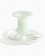 HAY Design Flare Stripe Milk Candleholder Small Green