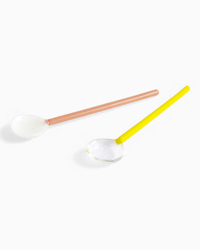 HAY Design Glass Spoons Round Set of 2 Multi