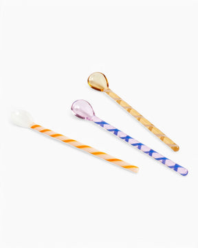 HAY Design Glass Spoons Spice Set of 3 Amber/L.Pink/White