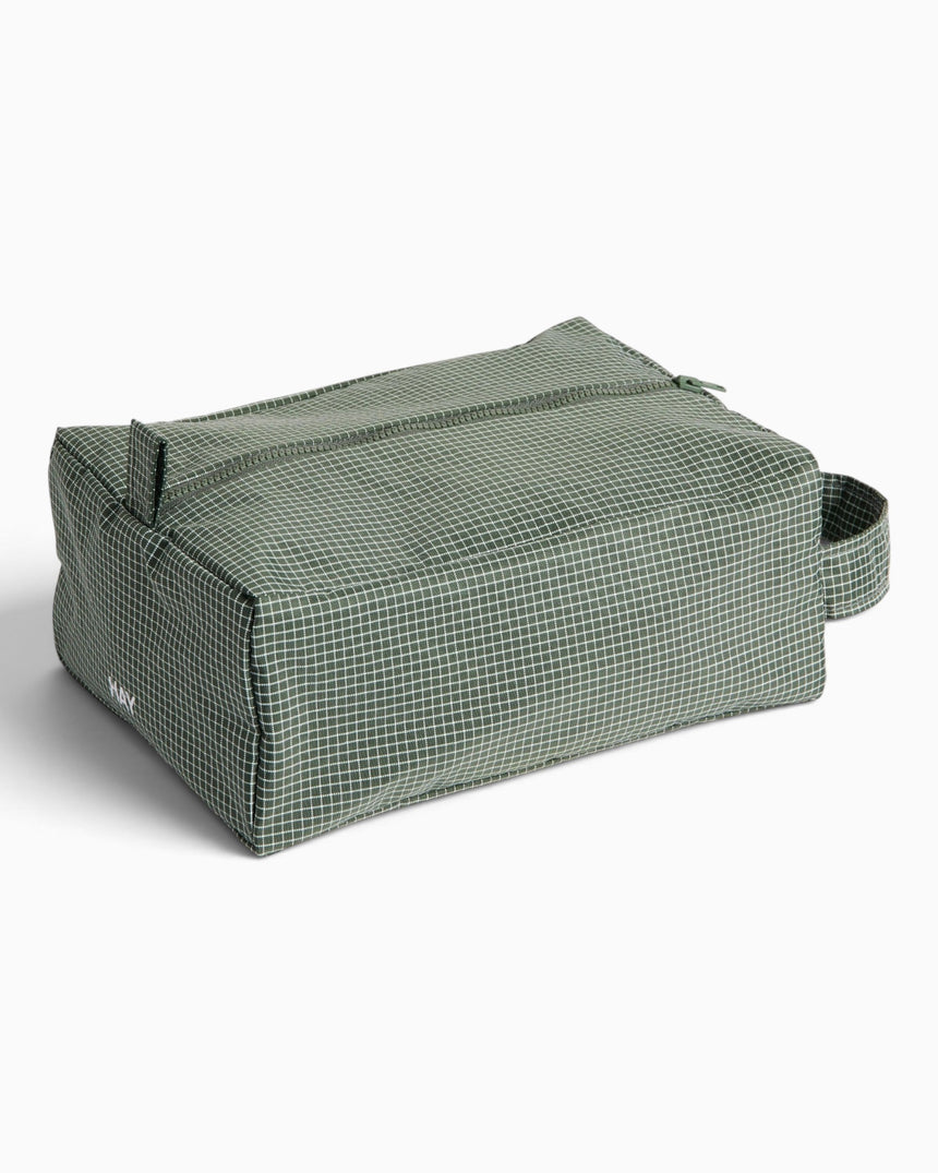 HAY Design Grid Wash Bag Small Dark Green