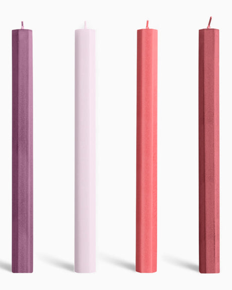 HAY Design Hexagon Candle Set of 4 Reds/Bordeaux