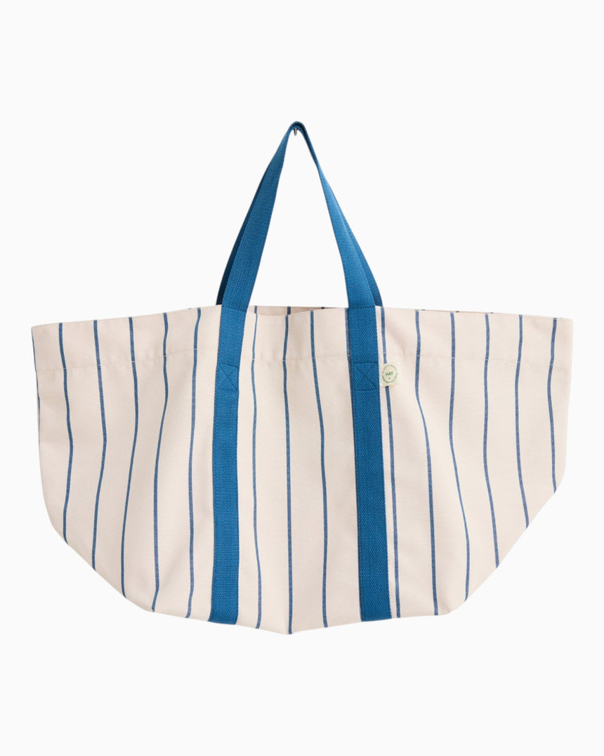 HAY Design Outdoor Market Picnic Bag Medium Beige/Blue Stripe