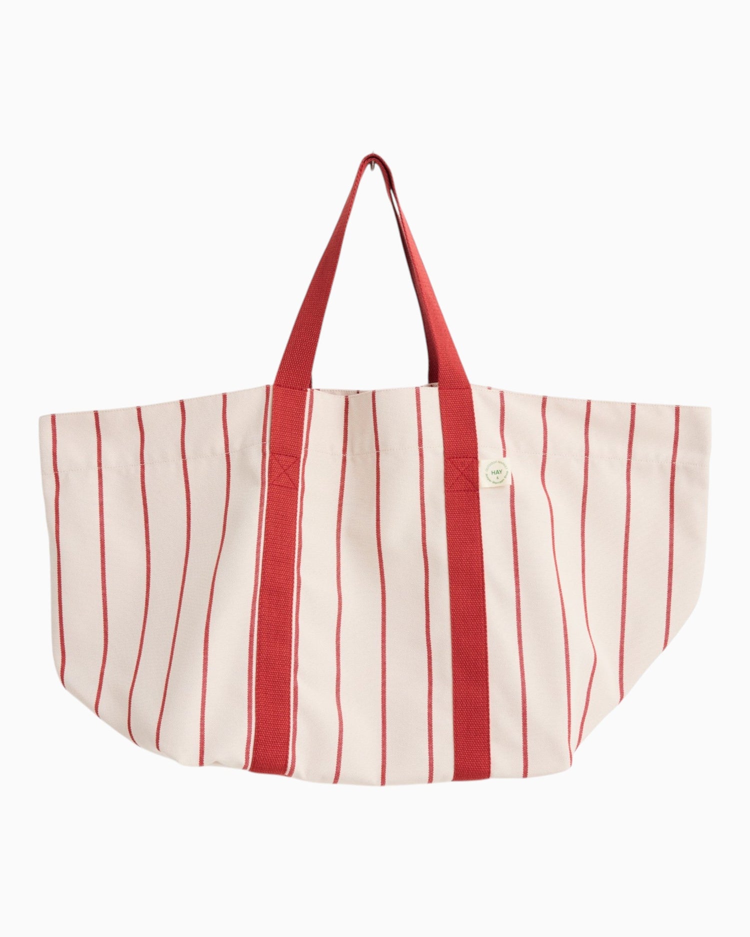 HAY Design Outdoor Market Picnic Bag Medium Beige/Red Stripe