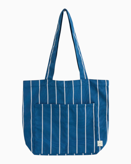 HAY Design Outdoor Market Tote Bag Medium Blue/Beige Stripe