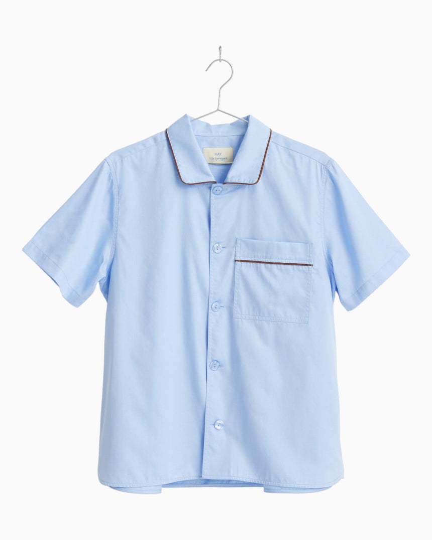 HAY Design Outline Pyjama S/S Shirt Soft Blue