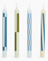 HAY Design Pattern Candle Set of 4 Green/Blue