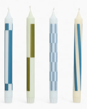 HAY Design Pattern Candle Set of 4 Green/Blue