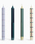 HAY Design Pattern Candle Set of 4 Green/Silver
