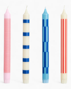 HAY Design Pattern Candle Set of 4 Pink/Red/Blue