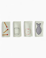 HAY Design Sobremesa Napkin White Set of 4 Green