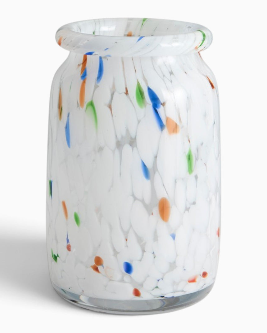 HAY Design Splash Vase Roll Neck Medium White Dot