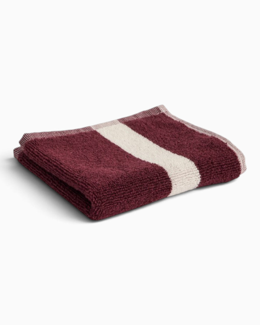 HAY Design Stripe Wash Cloth Burgundy