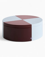 HAY Design Tin Container Round Burgundy/Ice Blue