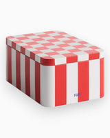 HAY Design Tin Container Small Red/Off-White