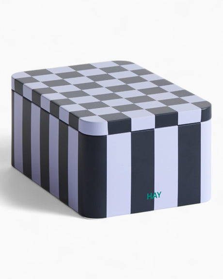 HAY Design Tin Container Small Dark Blue/Lavender