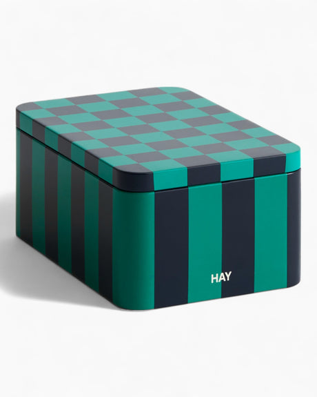 HAY Design Tin Container Small Green/Dark Blue