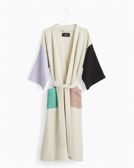 HAY Design Waffle Bathrobe Off-White/Multi