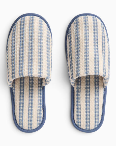 HAY Design Waffle Slippers Stripe Dusty Blue