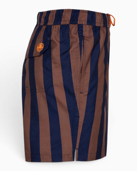 Heliophilia Italian Stripes Şort Mayo Brown/Navy
