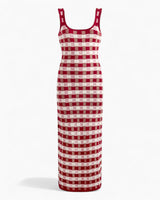 House of Sunny Picnic Hockney Kadın Elbise Red Check