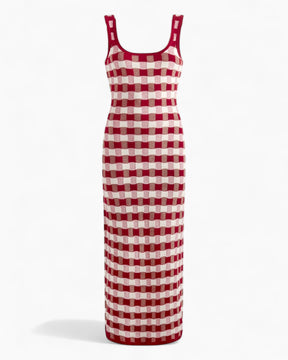 House of Sunny Picnic Hockney Kadın Elbise Red Check