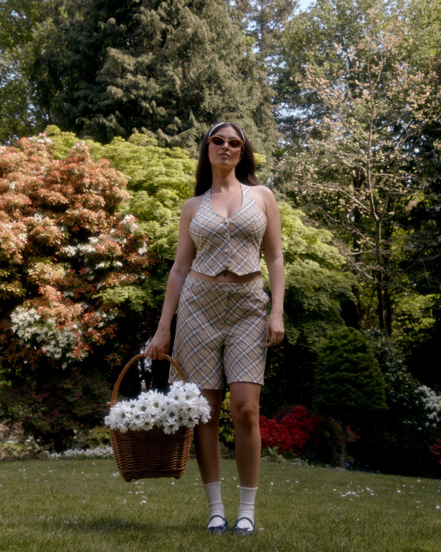 House of Sunny Sloane Check Kadın Yelek