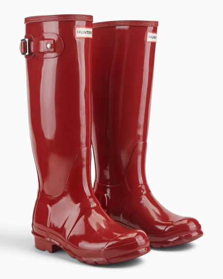 Hunter Original Tall Gloss Kadın Çizme Military Red