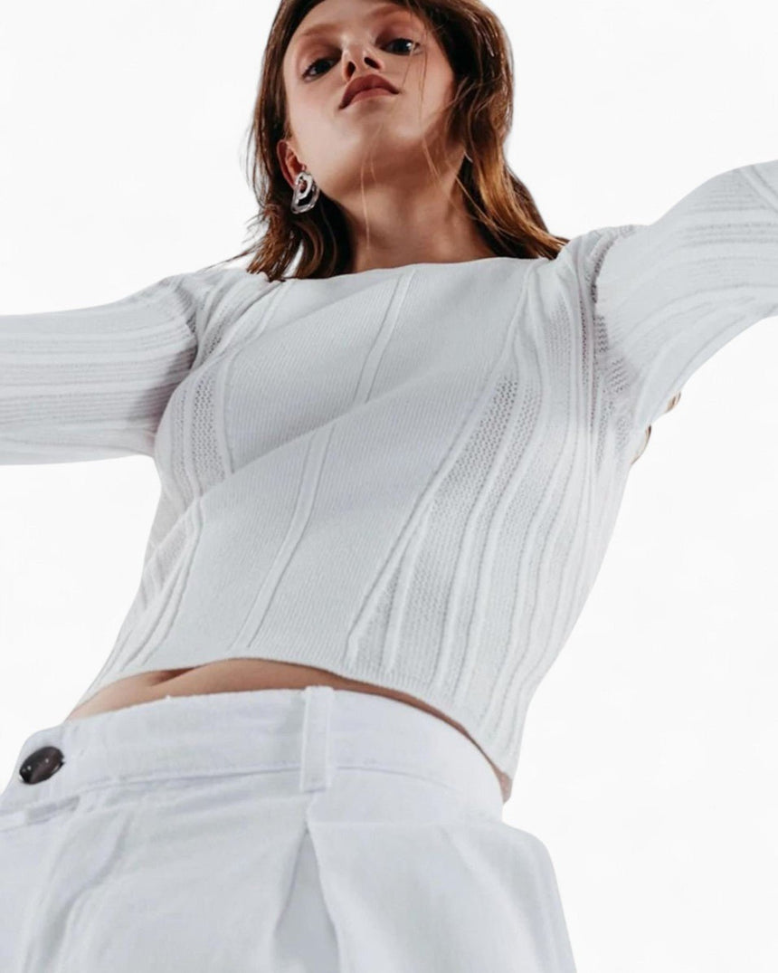 Knitology Openwork Knitted Top