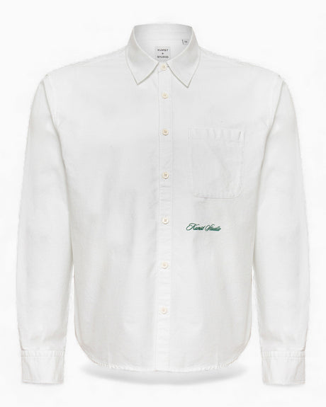 KUИST+STUDIO Box Fit Embroidered Shirt White